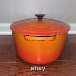 Vintage 1950's Le Creuset Oval Dutch Oven E Orange