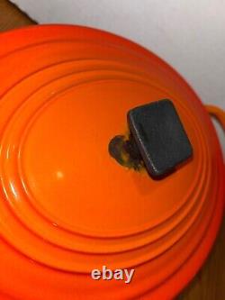 Vintage 1950s Le Creuset Flame Orange Size A Oval Dutch Oven 1.5 Qt