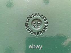 Vintage 1980s Le Creuset Cousances 9.5 Qt #35 Green Oval Cast Iron Dutch Oven
