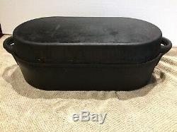 Vintage CAST IRON 3060 And 3052D Deep & Shall Fish Fryer LARGE OVAL MADE in USA