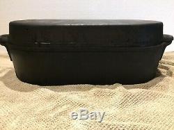 Vintage CAST IRON 3060 And 3052D Deep & Shall Fish Fryer LARGE OVAL MADE in USA