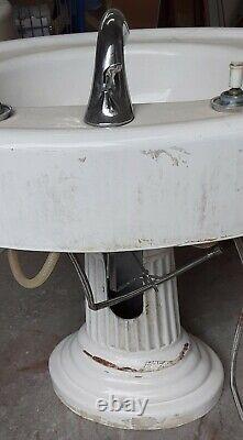 Vintage Cast Iron American Standard Bathroom Pedestal Sink