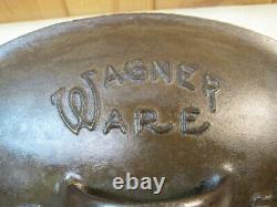 Vintage Cast Iron Circa 1922 Wagner Ware No. 3 Drip Drop Oval Roaster #1283 4805