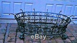 Vintage Decorative Wrough Iron Oval Large Very Ornate Coffee Table