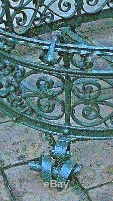 Vintage Decorative Wrough Iron Oval Large Very Ornate Coffee Table