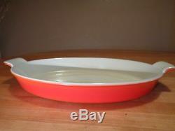 Vintage Descoware Orange Oval Roasting Pan Excellent