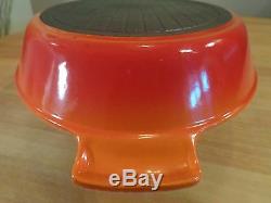 Vintage Descoware Orange Oval Roasting Pan Excellent
