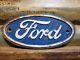 Vintage Ford Sign Cast Iron Automobile Dealer Truck Car Oval Auto Emblem Plaque