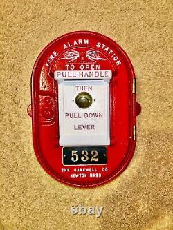 Vintage Gamewell CAST IRON Oval Fire Alarm Box With Quick Action Door