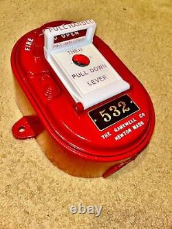 Vintage Gamewell CAST IRON Oval Fire Alarm Box With Quick Action Door