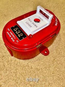 Vintage Gamewell CAST IRON Oval Fire Alarm Box With Quick Action Door