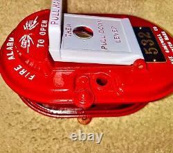 Vintage Gamewell CAST IRON Oval Fire Alarm Box With Quick Action Door