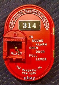 Vintage Gamewell Cast Iron Oval Fire Alarm Telegraph Box
