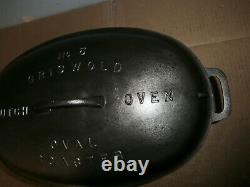Vintage Griswold #5 Cast Iron Oval Roaster 645 Epu Read