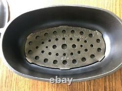 Vintage Griswold No. 3 Oval Roaster with rare trivet very nice block letter