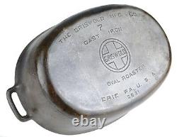 Vintage Griswold No 7 (2631/648) Cast Iron Oval Roaster Seasoned Cond
