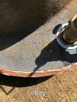 Vintage Kohler 3-Hole Drop-in Bathroom Sink Orange Enamel Cast Iron 1973 Upcycle