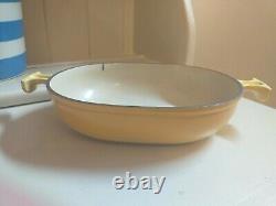 Vintage LE CREUSET Black Oval Enzo Mari Roasting Pan No 21 & Yellow Dish