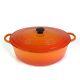 Vintage LE CREUSET Enameled 11.5 Cast Iron Oval Dutch Oven F Orange Flame