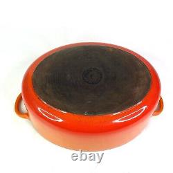 Vintage LE CREUSET Enameled 11.5 Cast Iron Oval Dutch Oven F Orange Flame