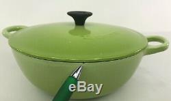 Vintage Le Creuset 2.75 QT Soup Dutch Oven Enamel Cast Iron Kiwi Green With Lid
