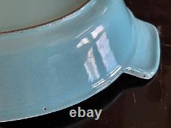 Vintage Le Creuset #20 Turquoise Oval Cast Iron Au Gratin Baking Dish Set of 2
