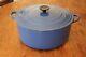 Vintage Le Creuset 9 1/2 Quart H Enamel Cast Iron Round Dutch Oven Pot Blue