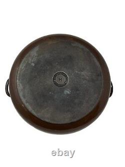 Vintage Le Creuset 9 Quart H Enamel Cast Iron Signature Round Dutch Oven Brown