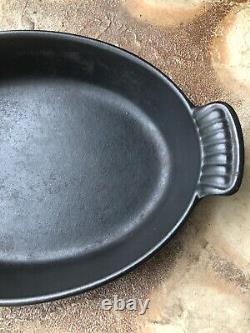 Vintage Le Creuset Au Gratin Dish #24 Matte Black Oval Open Baker Roasting Pan