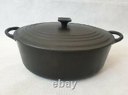 Vintage Le Creuset Black Cast Iron Oval Casserole Dish with Lid Size E 11 28cm