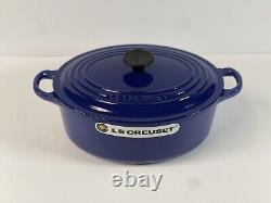 Vintage Le Creuset Cast Iron Blue Oval Dutch Oven 2.75 qt