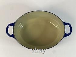 Vintage Le Creuset Cast Iron Blue Oval Dutch Oven 2.75 qt