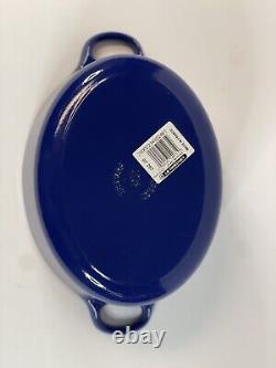 Vintage Le Creuset Cast Iron Blue Oval Dutch Oven 2.75 qt