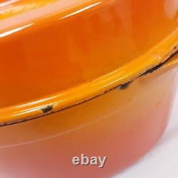 Vintage Le Creuset Cast Iron Cerise Oval Doufeu Dutch Oven orange free shipping