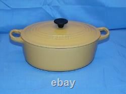 Vintage Le Creuset Cast Iron Dutch Oven Oval Beige 3 1/2 Qt, 25 Pot