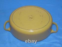 Vintage Le Creuset Cast Iron Dutch Oven Oval Beige 3 1/2 Qt, 25 Pot