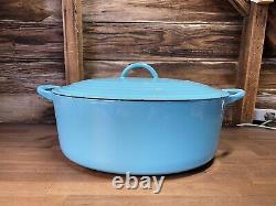 Vintage Le Creuset Cast Iron Enamel Oval Dutch Oven Pot H 9.5 Quart