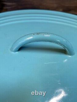 Vintage Le Creuset Cast Iron Enamel Oval Dutch Oven Pot H 9.5 Quart