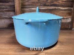 Vintage Le Creuset Cast Iron Enamel Oval Dutch Oven Pot H 9.5 Quart