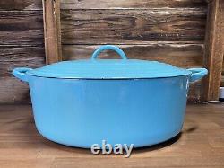 Vintage Le Creuset Cast Iron Enamel Oval Dutch Oven Pot H 9.5 Quart