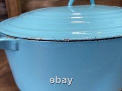 Vintage Le Creuset Cast Iron Enamel Oval Dutch Oven Pot H 9.5 Quart