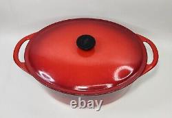 Vintage Le Creuset Cousances 9.5 Qt #35 Red Oval Cast Iron Dutch Oven With Lid
