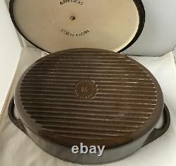 Vintage Le Creuset Cousances Enamel Cast Iron Brown Oval #14 Dutch Oven France