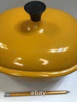 Vintage Le Creuset Dutch Oven #25 ENZO MARI LA MAMA Saffron Yellow Orange with Lid
