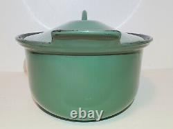 Vintage Le Creuset Dutch Oven #26 RARE TEAL Blue Green EUC 3.5 Qt Cocotte