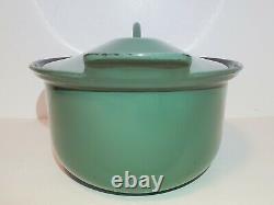 Vintage Le Creuset Dutch Oven #26 RARE TEAL Blue Green EUC 3.5 Qt Cocotte