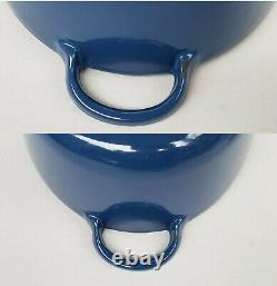 Vintage Le Creuset E Cast Iron Blue Enamel Oval Dutch Oven Stock Pot France