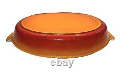 Vintage Le Creuset Enamel Cast Iron Oval 16 Gratin Baking Dish Flame Orange #36