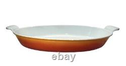 Vintage Le Creuset Enamel Cast Iron Oval 16 Gratin Baking Dish Flame Orange #36