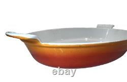 Vintage Le Creuset Enamel Cast Iron Oval 16 Gratin Baking Dish Flame Orange #36